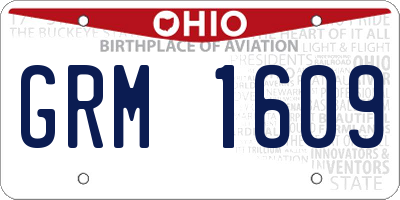 OH license plate GRM1609