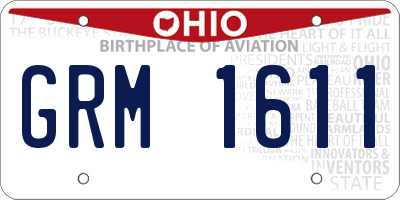 OH license plate GRM1611