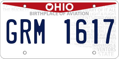 OH license plate GRM1617