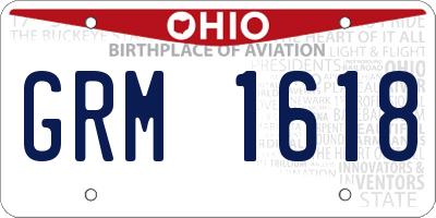 OH license plate GRM1618