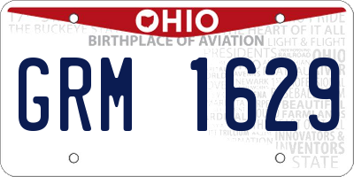 OH license plate GRM1629