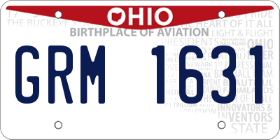 OH license plate GRM1631