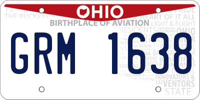 OH license plate GRM1638