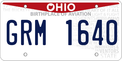 OH license plate GRM1640