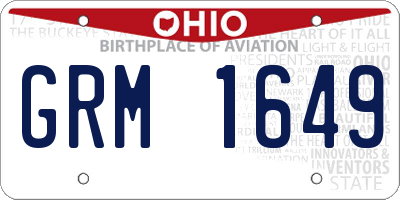 OH license plate GRM1649