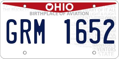 OH license plate GRM1652