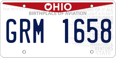 OH license plate GRM1658