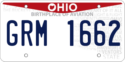 OH license plate GRM1662