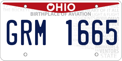 OH license plate GRM1665