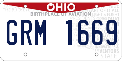 OH license plate GRM1669