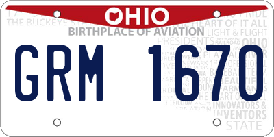 OH license plate GRM1670