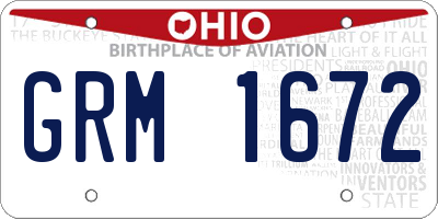 OH license plate GRM1672