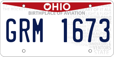 OH license plate GRM1673