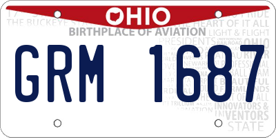 OH license plate GRM1687