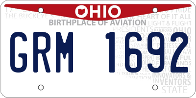 OH license plate GRM1692