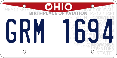OH license plate GRM1694