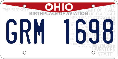 OH license plate GRM1698