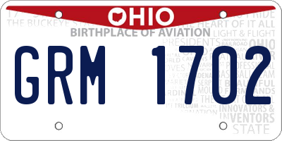 OH license plate GRM1702