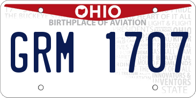 OH license plate GRM1707