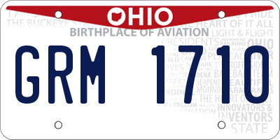 OH license plate GRM1710