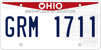 OH license plate GRM1711