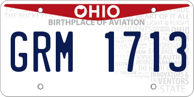 OH license plate GRM1713