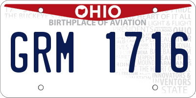 OH license plate GRM1716