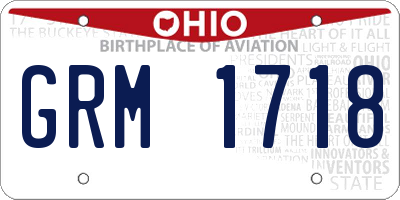 OH license plate GRM1718