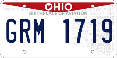 OH license plate GRM1719