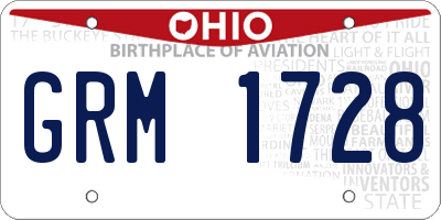 OH license plate GRM1728