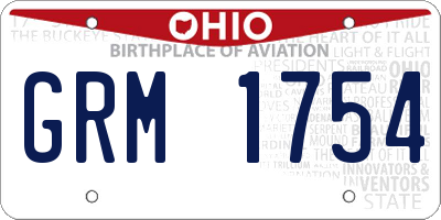 OH license plate GRM1754