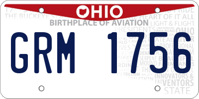 OH license plate GRM1756