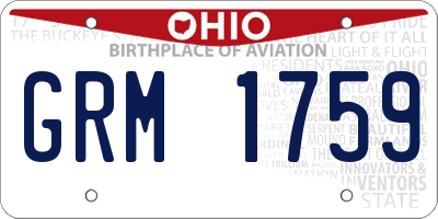OH license plate GRM1759