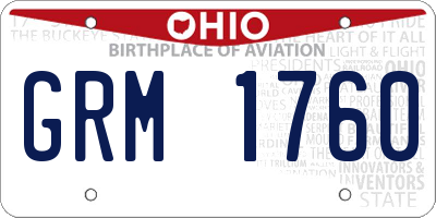OH license plate GRM1760