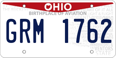 OH license plate GRM1762