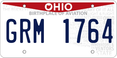 OH license plate GRM1764