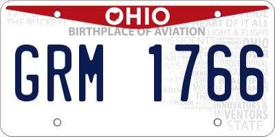OH license plate GRM1766