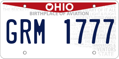 OH license plate GRM1777