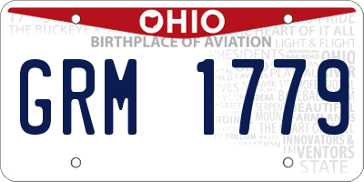 OH license plate GRM1779