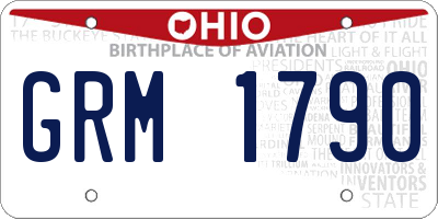 OH license plate GRM1790