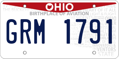 OH license plate GRM1791
