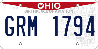 OH license plate GRM1794
