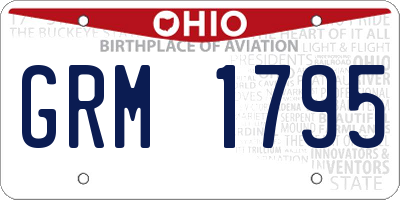 OH license plate GRM1795