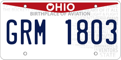 OH license plate GRM1803