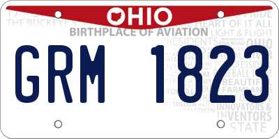 OH license plate GRM1823