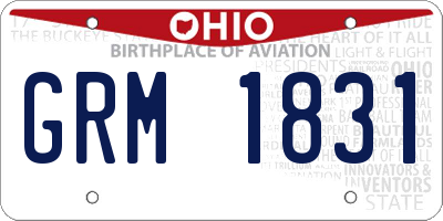 OH license plate GRM1831