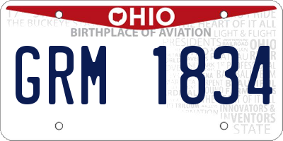 OH license plate GRM1834