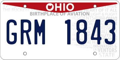 OH license plate GRM1843