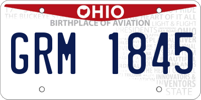 OH license plate GRM1845