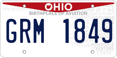 OH license plate GRM1849